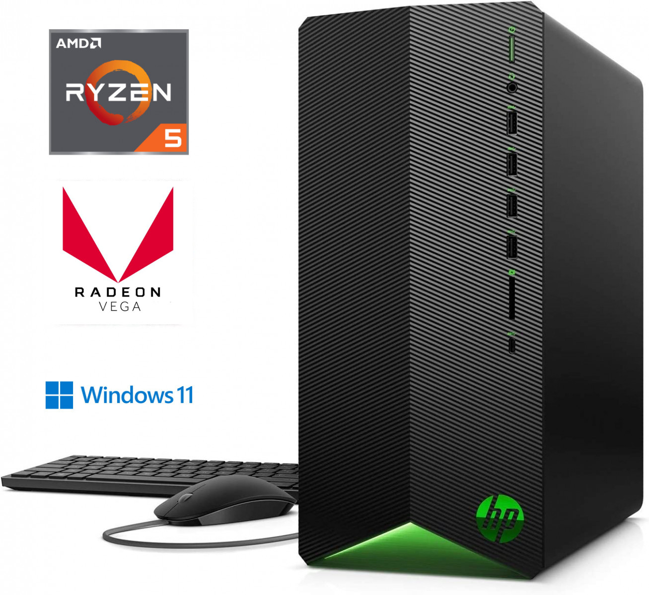 Pavilion Gaming Ryzen 5-4600G 8GB 512GB SSD Radeon Vega 7 Windows 11 Professional Stacionarus kompiuteris
